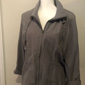 Live a Little, lightly worn, Gray colored light weight zip up jacket